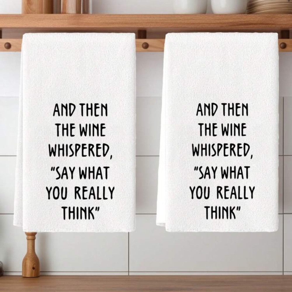 Wine Quote Hand Towels 2 Pack